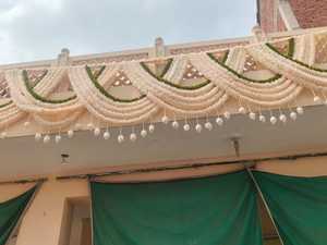 Tela DEL SUR DE LA India Jasmine Bandarwar | Colgante de puerta de loto de madera Sola para Mangalasnanam, Langavoni, Temple & Home Decor - Product Image 2