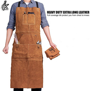 Delantal de soldadura de cuero de vaca resistente de alta calidad, resistente al calor y al fuego, trabajo de seguridad sin mangas para hombres - Product Image 6