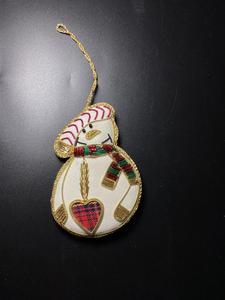 Zardozi perlé pailleté brodé à la main sur mesure ornements de Noël brodés pour accrocher à l'arbre de Noël - Product Image 2