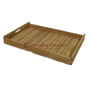 Plateau en bois naturel minimaliste moderne pour le service et le rangement à la maison dans la cuisine ou la table. - Product Image 4