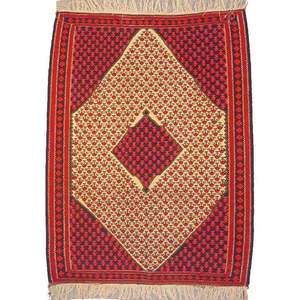 Tapis Sanandaj Kilim de luxe tendance, fait main, noué à la main, magnifique design en laine, décoration pour la maison et le bureau - Product Image 1