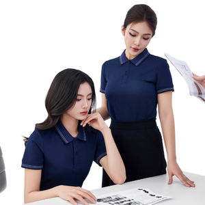 Polo de manga de contraste de algodón de 260gsm de peso pesado, logotipo bordado de estilo informal de negocios, envío rápido gratis - Product Image 3