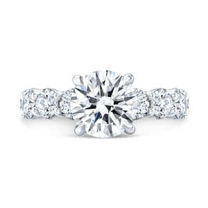 Anillo de Compromiso de Lujo con Diamante Marquise Cultivado en Laboratorio de 6.50 Quilates, Corte Redondo, Oro de 14 Quilates, Certificado IGI - Product Image 4