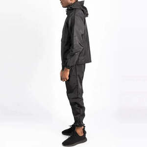 Ensemble de sport d'hiver unisexe personnalisé en deux pièces, veste coupe-vent à demi-zip, survêtement en nylon, taille plus, léger, 2 pièces - Product Image 2