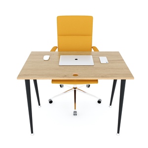 Escritorio Rectangular HBCO031 de Diseño Minimalista, 100x60cm, Madera Contrachapada con Revestimiento de Melamina y Patas de Hierro, 75cm de Altura, Independiente - Product Image 2