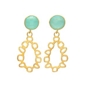 Calcédonie Aqua en or, pendentif en plaqué or, cadeau d'anniversaire pour boucles d'oreilles - Product Image 1