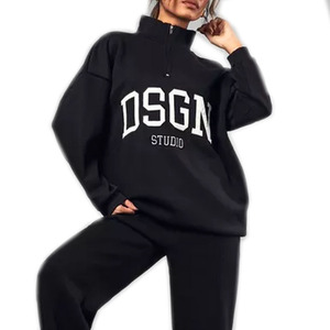 Ecológico tejido no tejido transpirable para la temporada de invierno Eco mujer nueva moda manga larga Color sólido sudaderas con capucha con forro polar - Product Image 1