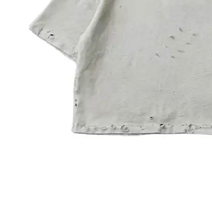 Camiseta desgastada de gran tamaño recortada para hombre lavada Vintage logotipo personalizado peso pesado 100% ropa de calle de algodón para hombre - Product Image 4