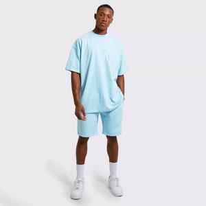 Nueva camiseta de lavado ácido de moda y pantalones cortos desgastados de talla grande, ropa de calle transpirable con estampado de logotipo personalizado para el verano - Product Image 2