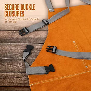 <b>Leather</b> Welding <b>Apron</b> Fire Resistant Welder Smock Premium Quality Heavy Duty Flame Retardant Construction Bbq <b>Apron</b> - Product Image 6