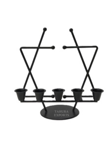 Three Candlestick Candle Stand <b>Iron</b> Metal Home Decor for Living Room Black Candle Holder in <b>Cheapest</b> Price Trending Design - Product Image 4
