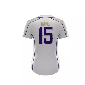 แจ็กเก็ตเบสบอลซอฟต์บอลแขนสั้น2ปุ่มทำจากโพลีเอสเตอร์ระบายอากาศได้ดีสำหรับวัยรุ่นและผู้หญิง - Product Image 2