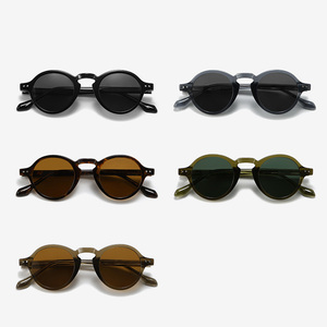 Lunettes de soleil rétro pour hommes, lunettes de soleil vintage ovales polarisées UV, lunettes de soleil épaisses en acétate de créateur pour femmes 2025 - Product Image 5