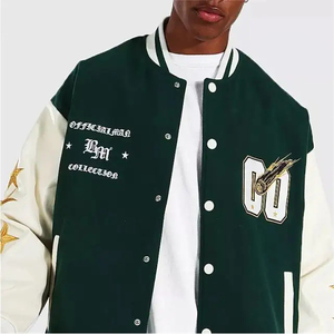 Custom Wool/Viscose Baseball <b>Jacket</b> OEM Design with Logo Fleece Letterman <b>Jacket</b> for <b>Men</b> Breathable Quick Dry <b>Summer</b> - Product Image 4