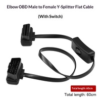 Cable de Extensión OBD2 Personalizado de 16 Pines, Conector de Diagnóstico Macho-Hembra, Cable Plano OBDII para Escáner de Automóviles ELM327, Rastreador GPS