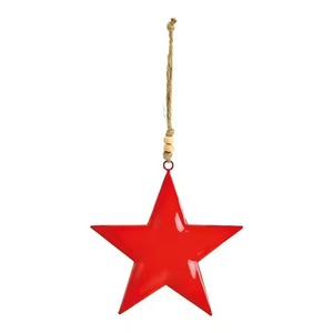 Ornements en bois de mangue suspendus de couleur naturelle de forme ronde pour la décoration de Noël - Product Image 5