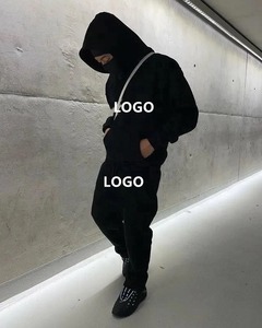 <b>Y2K</b> Custom Plus Size Solid Jogger Set 100% Cotton Lightweight Hooded Tracksuit Seamless Flared Sweatpants Rhinestone Printing - Product Image 4