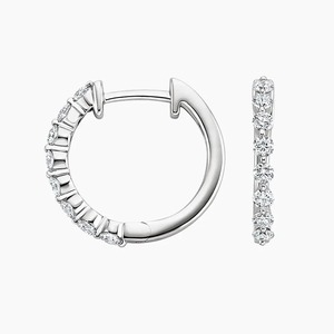 Hot Sale Customizable 10K White <b>Gold</b> Luxury Jewelry Full Diamond <b>Hoop</b> Earrings for Women Lab Grown Diamonds Available - Product Image 3
