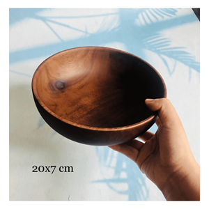 Tazón de Madera Hecho a Mano para Servir Ensaladas, Aperitivos y Decoración de Cocina, Origen Vietnam - Product Image 3