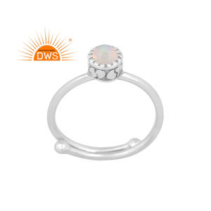 Best Selling Fine Sterling Silver Natural Ethiopian Opal Gemstone <b>Adjustable</b> <b>Ring</b> Jewelry For Women Gift For Her - Product Image 1