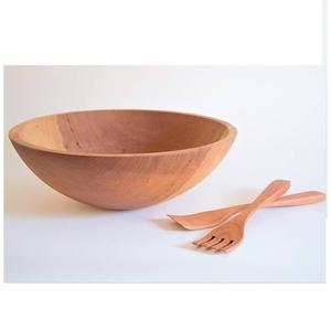 Bol à salade en bois d'acacia extra large fait à la main Ustensiles de service en bois durables pour les fêtes - Product Image 4