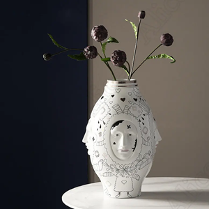 Jarrón de cerámica marrón con acabado oxidado, florero de cerámica, decoración del hogar, oficina y Hotel, diseño moderno, cerámica elegante al por mayor - Product Image 2