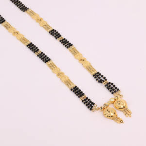 Joyería tradicional de Mangalsutra para mujer, chapado en oro, temporada de boda, Chapado en Oro, cobre, latón para regalo - Product Image 2