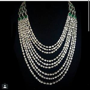 Collier JESSICA CREATION en argent sterling 925 plaqué or 18 carats et rhodié, avec diamant rose naturel polki, couleur D certifiée - Product Image 1