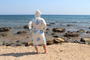 Albornoz de algodón de secado rápido Autantic Lux para mujer, bata colorida de manga larga, capucha suave y cómoda inspirada en el uso diario - Product Image 6