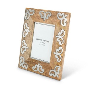 Classical <b>5</b>\" <b>X</b> 7\" Brown Wooden and Metal Photo <b>Frame</b> Natural Wood with 4x6 8x10 6x8 Sizes Eco-Friendly Home Display" - Product Image 2