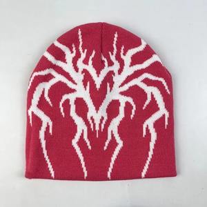 Gorros de Punto de Invierno Personalizados al por Mayor, 100% Algodón, con Bordado 3D, Diseño de Cuadros y Lazos - Product Image 2