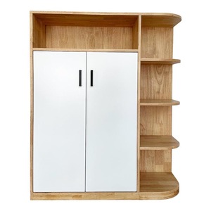 Meuble de salon moderne KG68064, armoire à chaussures en bois naturel avec étagères décoratives intégrées, montage facile, design durable - Product Image 2
