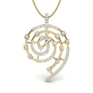 คุณภาพสูง14K ทองสไตล์เกลียวสำหรับผู้หญิงจี้เพชร64เม็ดสีเหลืองทองแบบเกลียว - Product Image 1