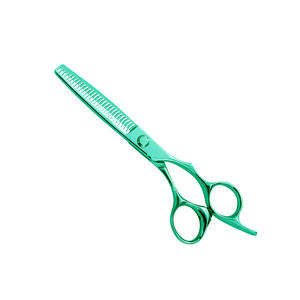 Ciseaux amincissants de qualité supérieure 5.5 "lames tranchantes enduites de couleur personnalisée ciseaux amincissants de coiffeur avec repose-doigt fixe - Product Image 1