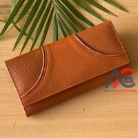 Dompet panjang kulit sapi asli pemblokir Rfid desain mewah kustom dompet wanita kulit asli tekstur penuh