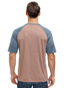 Camiseta deportiva de cuello redondo para hombre Colorblocked Stretch Fabric Running Daily - Product Image 3