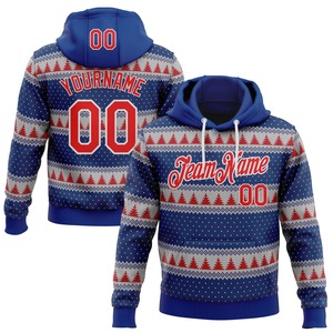 Sudadera con Capucha Deportiva Navideña 3D Personalizada con Bordado en Color Granate, Verde Kelly y Blanco, Venta Directa de Fábrica al por Mayor - Product Image 6