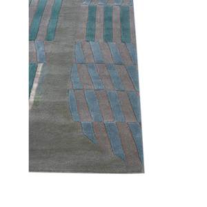 พรมขนสัตว์ทอมือสีเบจและสีน้ำตาล ลายเรขาคณิต สำหรับห้องนั่งเล่น ทางเข้าบ้าน และโถงทางเดิน-Tra-14898 ขนาด 9x12 ฟุต รูปทรงสี่เหลี่ยมผืนผ้า - Product Image 4