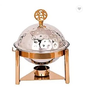 Ensemble Plats Traiteur Chauffe-plats Vente en gros Chauffe-plats rond or de luxe pour chauffe-plats - Product Image 3