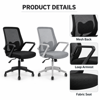 Chaise de bureau ergonomique en maille, réglable en hauteur, pivotante, pour ordinateur, conférence, poste de travail, mobilier commercial, base en nylon