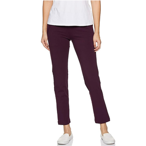 กางเกงผ้าฝ้ายเอวสูงสีทึบทรงสลิมฟิตลำลองสำหรับผู้หญิงกางเกงผ้าฝ้ายสีพื้นทรงหลวมใส่สบาย - Product Image 3