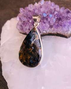 จี้เงินแท้ทรงหยดน้ำทำจากช่างฝีมือ - Product Image 4