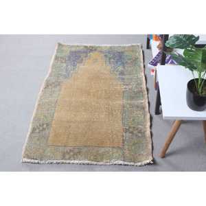 พรมตุรกีวินเทจขนาดเล็ก 2.2x3.4 ฟุต พรมขนสัตว์สีน้ำตาลลายปะติด - Product Image 4