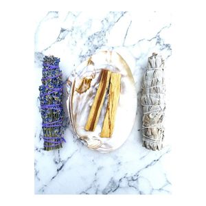 ชุดธูปหอมบริสุทธิ์และพลังงานด้วยตาชั่วร้ายสีขาวปราชญ์ลาเวนเดอร์พาโลซานโต-ไม้ธูปจักระ - Product Image 2