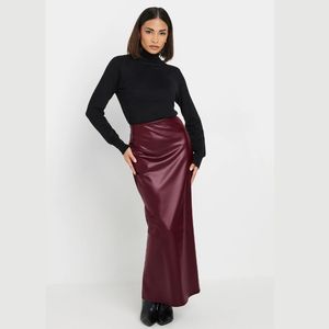 Leggings de Cuero Maxi Casuales y Elegantes para Mujer, con Volantes, Bordados, Apliques, Decoraciones de Lentejuelas, Cintura Alta y Transpirables - Product Image 4