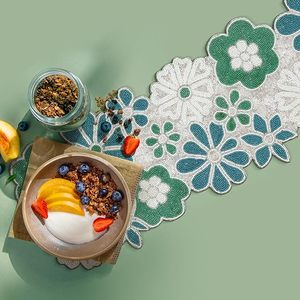 Christmas Decorative and Leaves Design Beaded <b>Runner</b> Placemat <b>Dining</b> <b>Table</b> Fancy Mat Handmade Decorative <b>Runners</b> for Wedding - Product Image 6