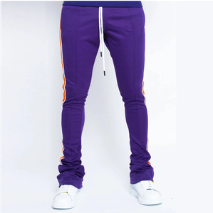 กางเกงวอร์มกางเกงผ้าโพลีเอสเตอร์แบบเชือกรูดสำหรับผู้ชายกางเกงวิ่งแบบเรียงซ้อน - Product Image 3