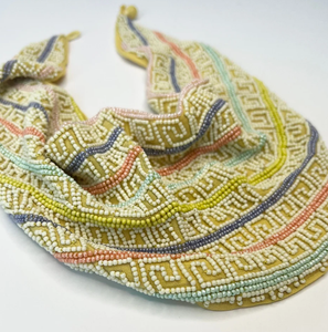 Trendy High Quality Unique Western Beaded Scarf Necklace, Fringe Beaded <b>Bandana</b> - Product Image 2