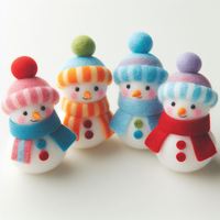 Meilleurs Bonhommes de Neige Festifs en Laine Feutrée Himalaya, Vifs et Polyvalents, avec Écharpe, Emballage Personnalisé avec Logo pour Arbre de Noël