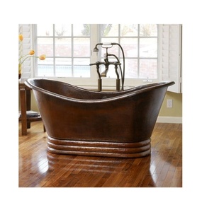 Baignoire autoportante en cuivre massif de qualité supérieure, design artisanal, style antique - Product Image 1
